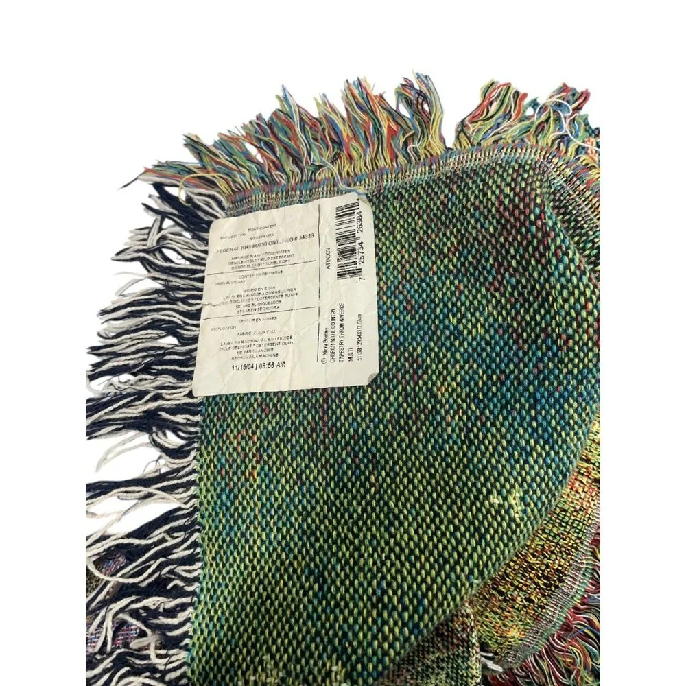 Church Tapestry Throw‎ Blanket 54x72 Psalm 122:1 Cotton Multi-Color